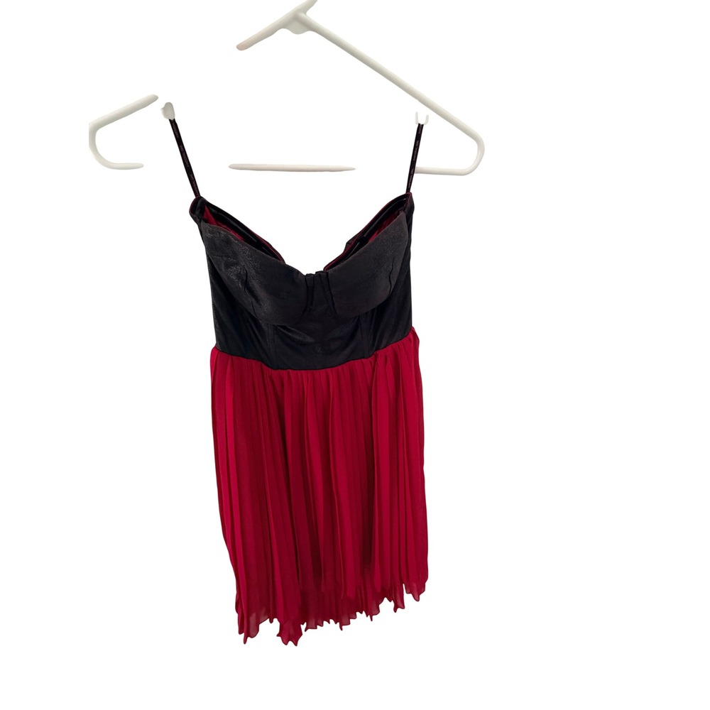 Material Girl Corset Hi-Lo Dress‎ Small Black Pink Faux Leather